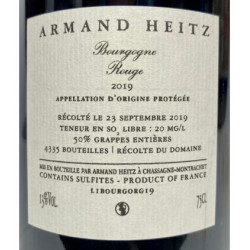Bourgogne Rouge 2019 Armand Heitz 750ml 26,00 € Armand Heitz vendu par 750ml